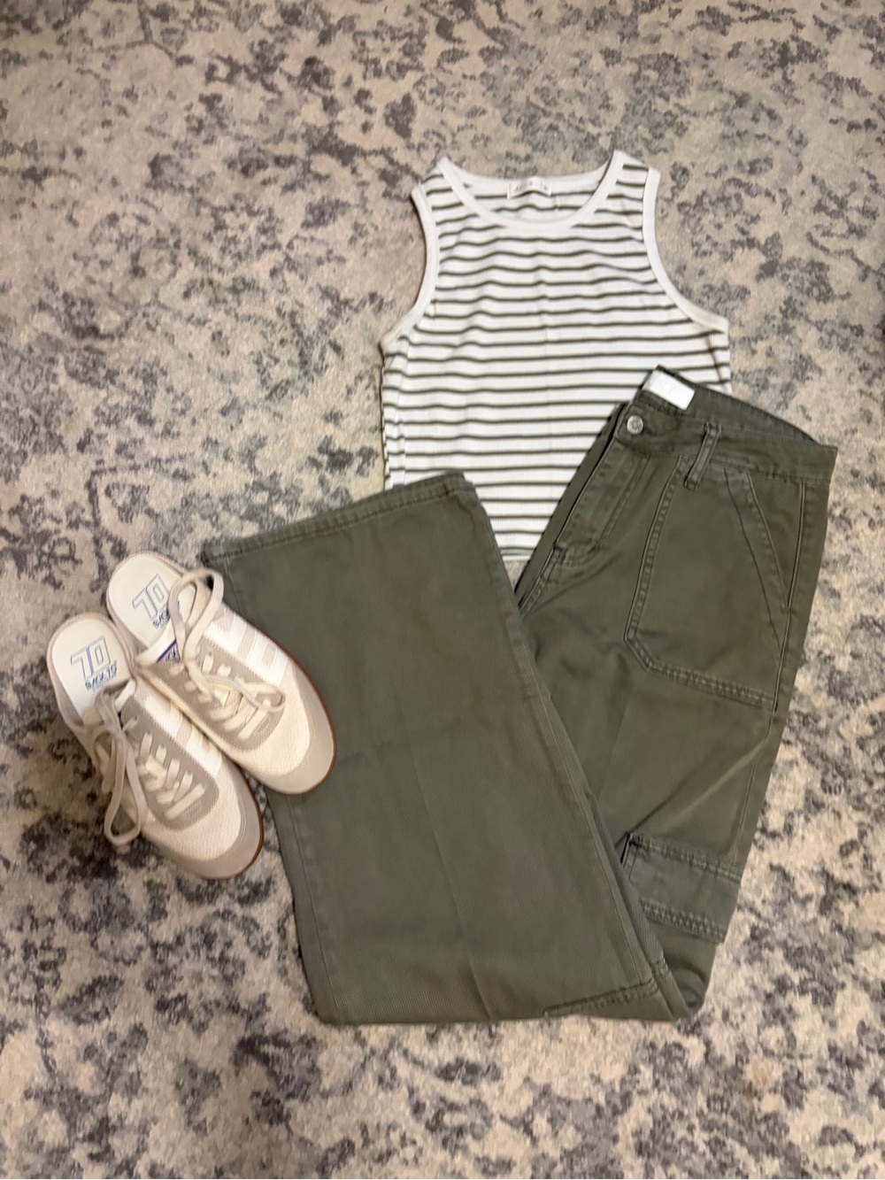 Olive wide leg jeans